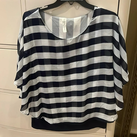 PerSeption Concept Black & White striped Blouse. Medium. New without tags. - Picture 1 of 2